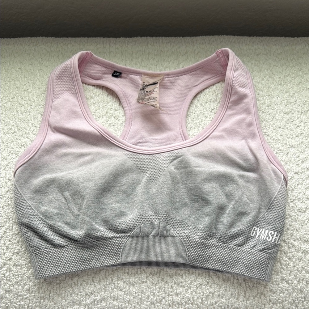 Gymshark pink gray ombre seamless sports bra small